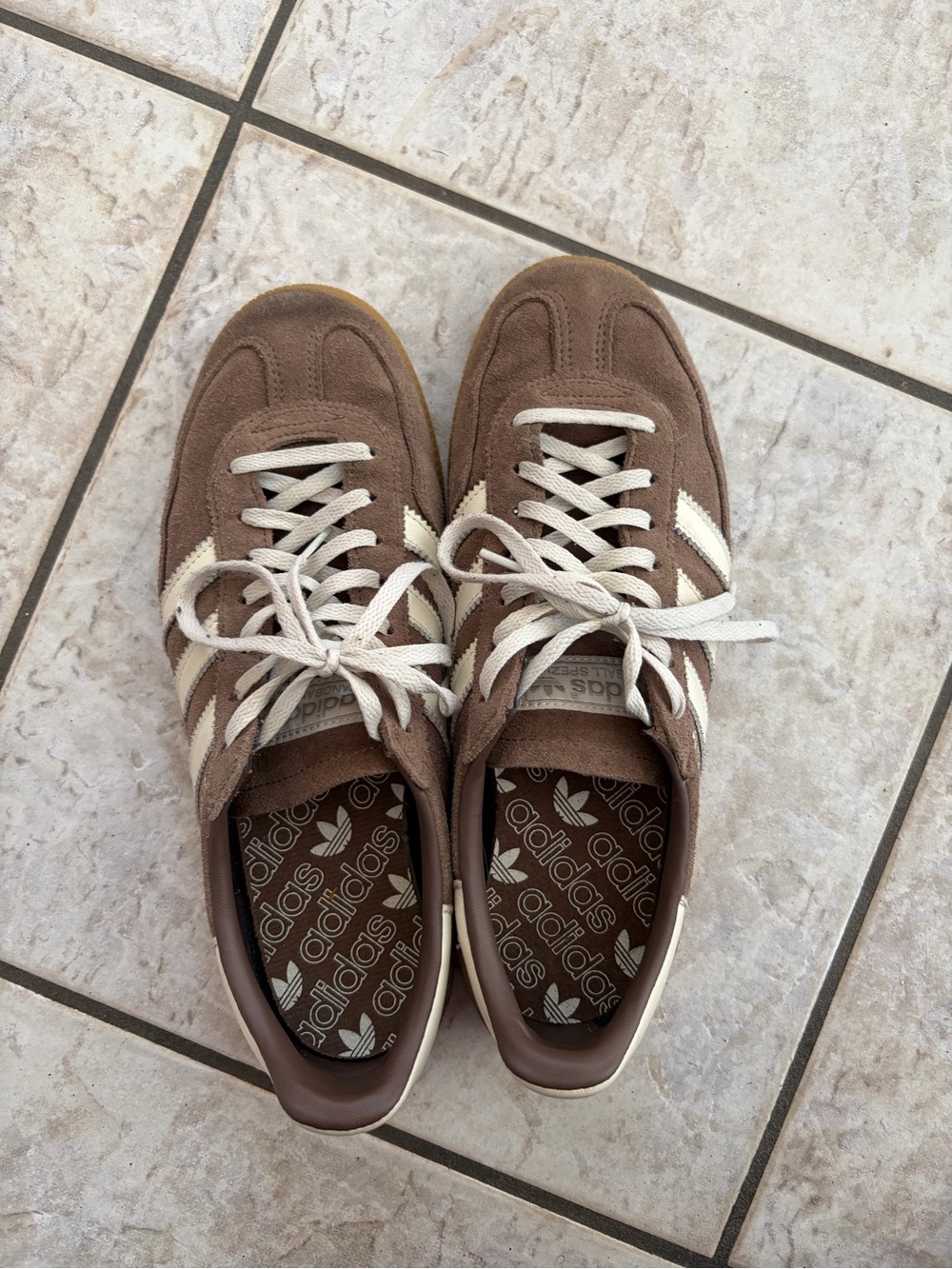 adidas Women’s Suede Sneakers in Brown and Cream Spezial